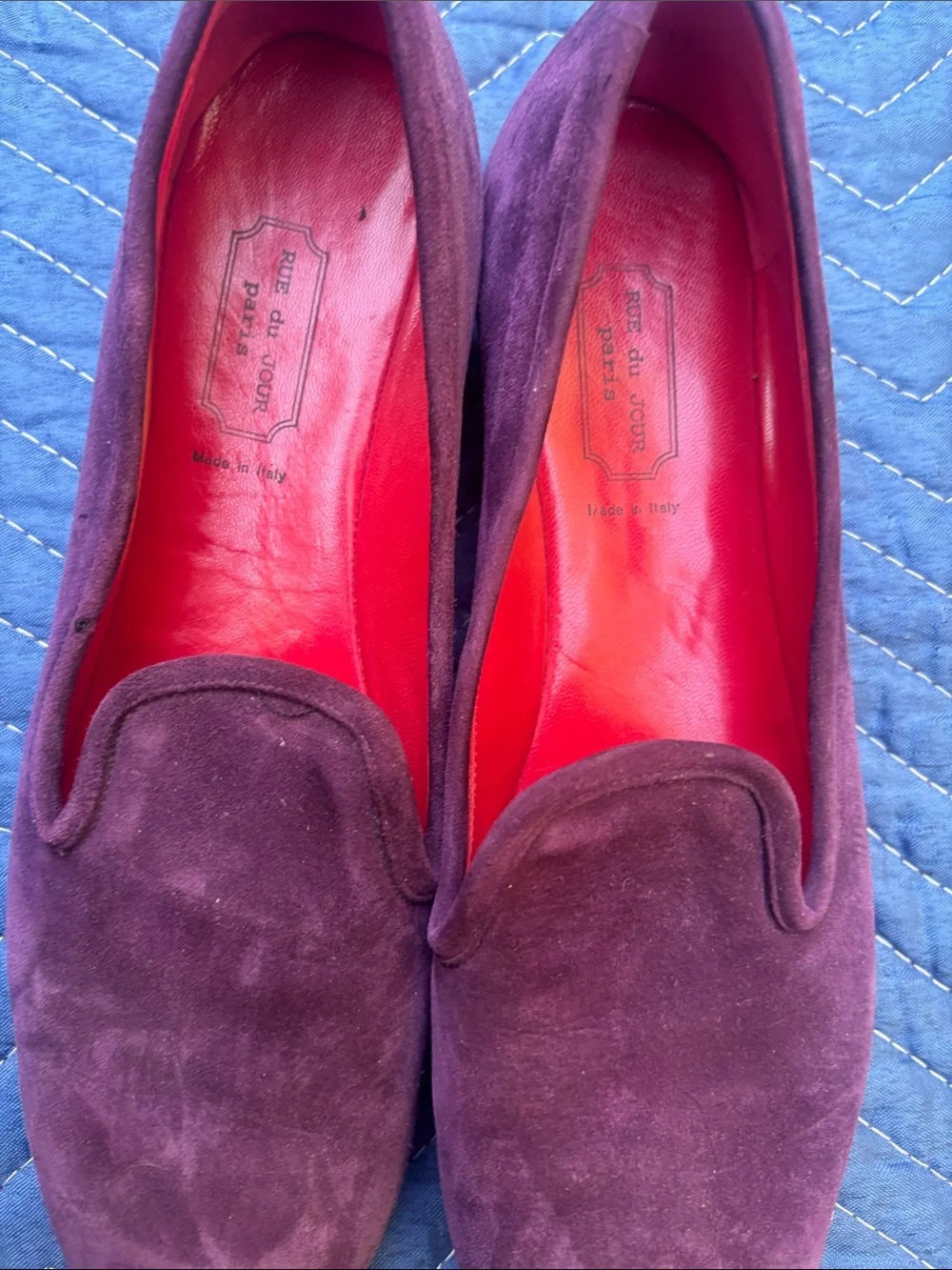 Men's Purple Suede Slip-On Loafers